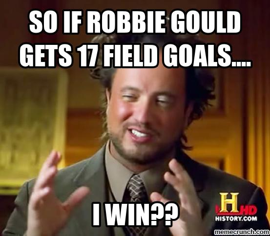 robbie gould 17 field goals meme